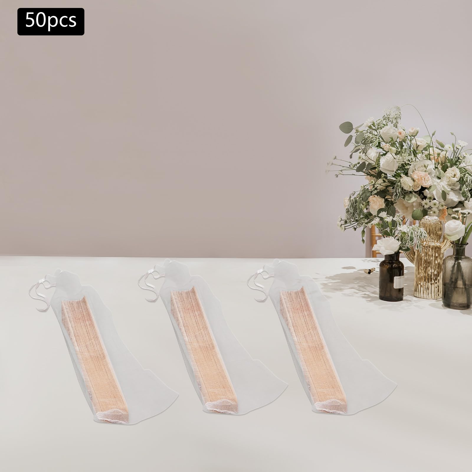 Zestaw 50 drewnianych wachlarzy ze wzorem słoneczników, tradycyjne wachlarze ręczne z naturalnego drewna, spersonalizowane z grawerunkiem, torebki prezentowe z organzy, eleganckie składane wachlarze