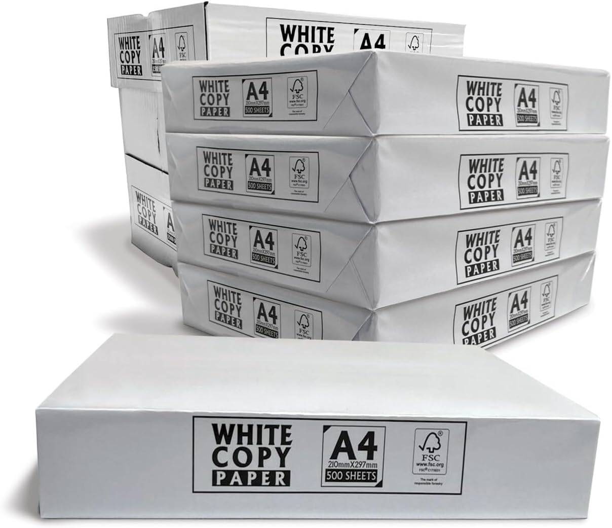 A4 White Copy Paper 75 GSM & 80 GSM – Jam Free Multipurpose Printer Paper for Inkjet & Laser Printers, Copiers & Fax Machines, Bright White Paper for Home & Office Use (80 GSM, 2500 Sheets)