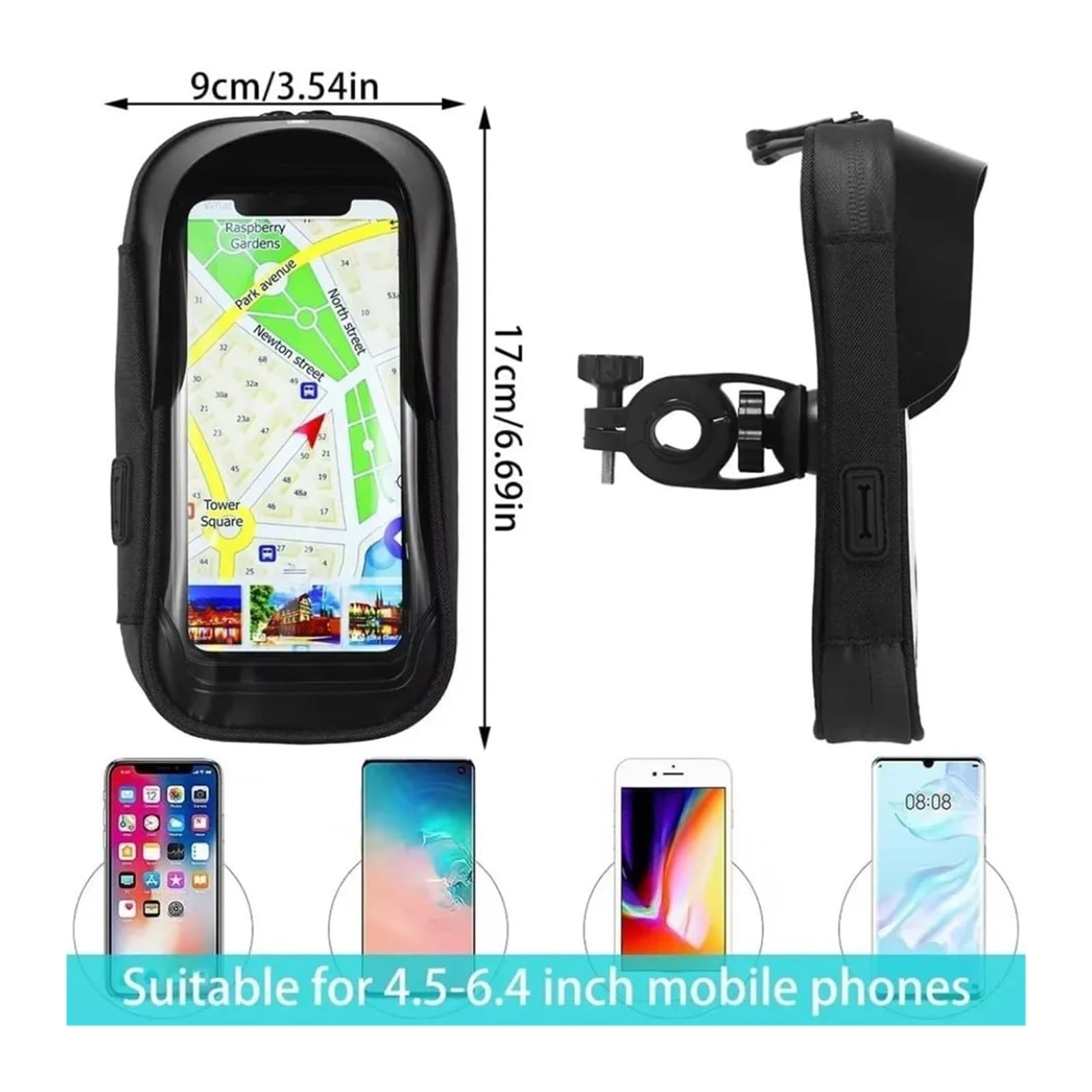Sac Support De Téléphone, Compatible Avec Vélo, Moto Scooter