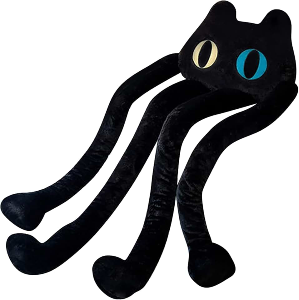 vitegaw Long Cat Plush Pillow, 39" Cute Black Cat Stuffed Animals Kawaii Soft Plushies,Big Plush Toys Gift for Girlfriend