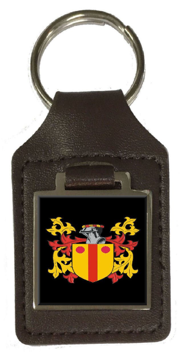 Macclure Familienwappen Familienname Wappen Braun Leder Schlüsselanhänger Gravur
