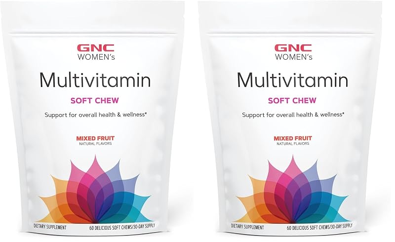 GNC Multivitamínico feminino mastigável sabor frutas sortidas, 120 unidades