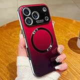 LOOBIVAL Aurora Gradient Case for iPhone 17 Air 16 15 14 Pro Max [Compatible with MagSafe] Military Shockproof Magnetic Wireless Charging Cover (for iPhone 17 Pro,Red)