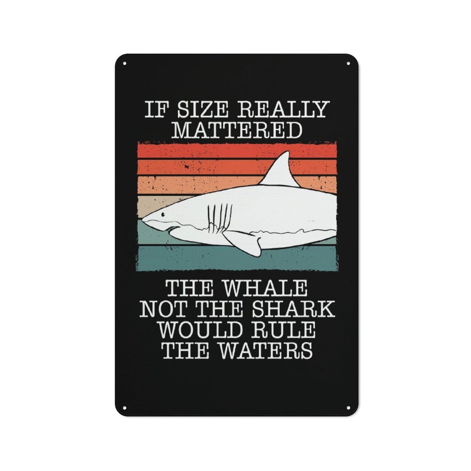 Junmoney The Whale Not The Shark Vintage Metal Plaque 30X20cm For Workshop Wall, For Kitchen And Home Bar Decor, For Home Office And Studio Walls