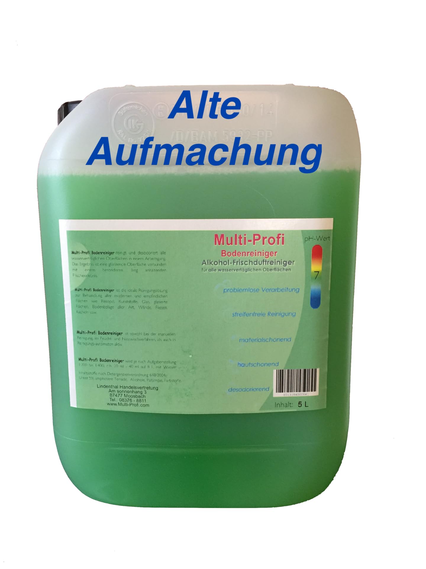 Limpiador de Suelo con Aroma de Manzana, Verde, 5,0 Liter
