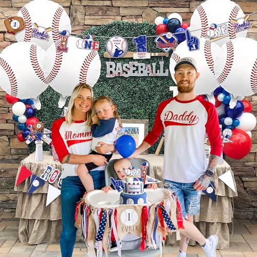 image for QUERICKY 30Pcs Baseball First Birthday Centerpiece Sticks, Rookie of t