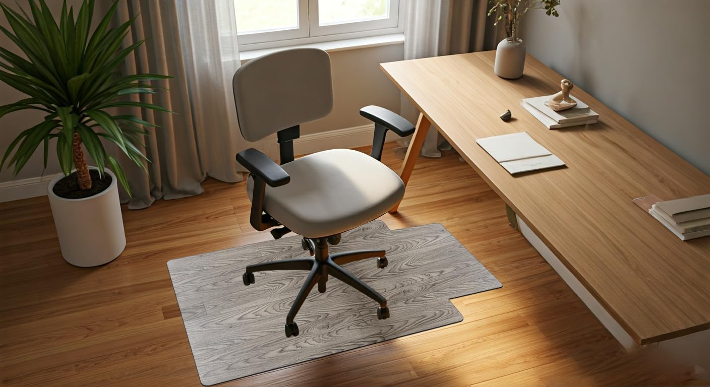 Rhino Mats, Softwood Chair Mat (Lip Option), Office Computer Chair Mat for Hardwood, Tile, Laminate, Concrete and Vinyl Floors, Anti-Slip (Black Walnut, 60"x60"-Square)