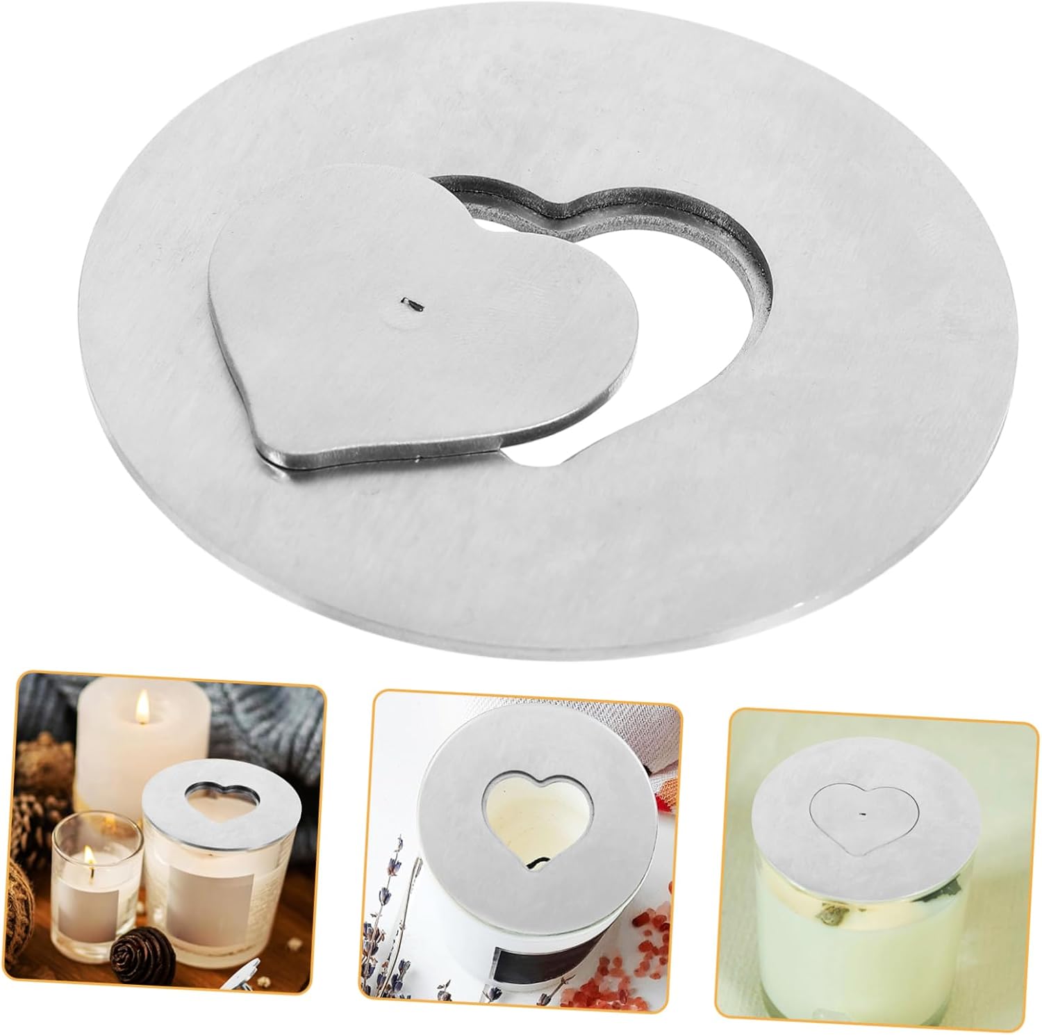 MAGICLULU Candle Jar Topper Lid Cover Stainless Steel Candle Shade Snuffing Mechanism Keeps Wax Contained