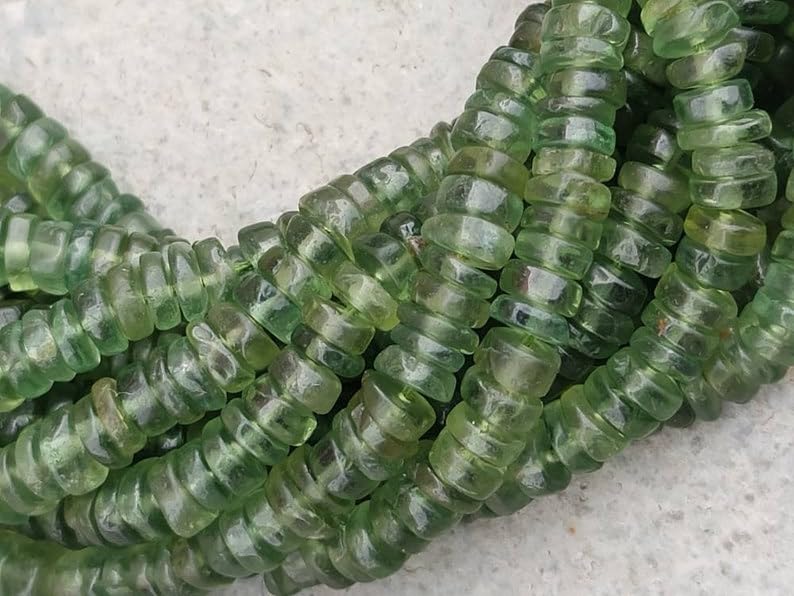 Perles lisses en apatite verte pour fabrication de bijoux collier et bracelet DIY
