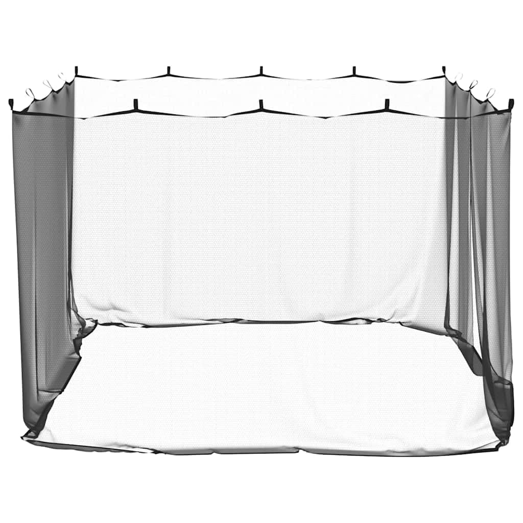 Zanzariera per gazebo, 300 x 300 x 200 cm, zanzariera con cerniera, nera, rete in poliestere per gazebo da giardino
