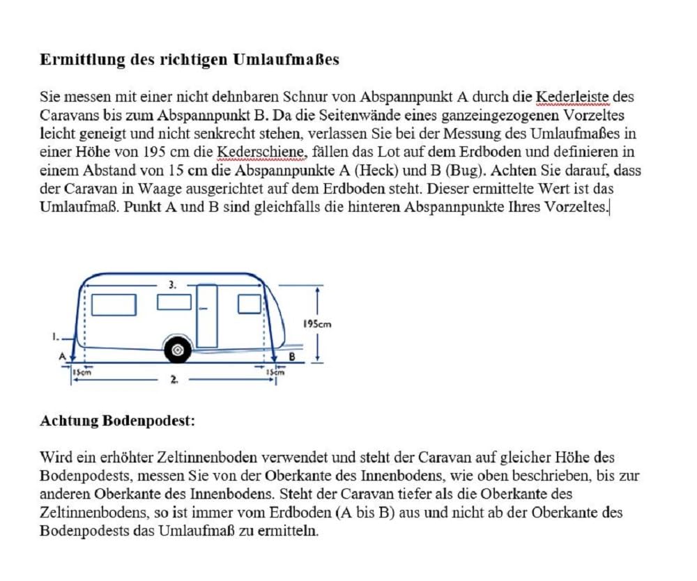 DWT Wohnwagen Vorzelt Easy Polo 300 cm tief, Ganzzelt für Wohnwagen, wetterfestes Polyestergewebe, UV-Schutz, mit 2-teiliger Vorderwand