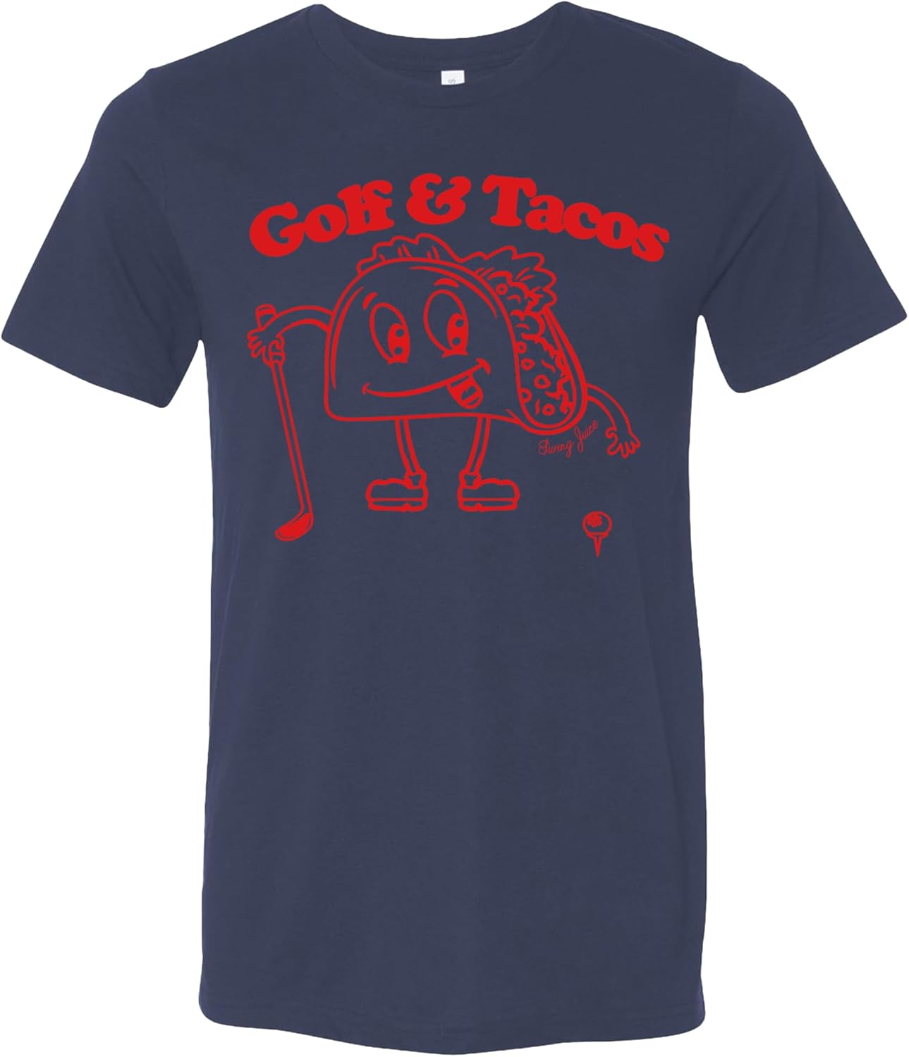 SwingJuice Golf T-Shirt Golf & Tacos Crew Neck Short Sleeve Funny Golf Shirt for Men and Women