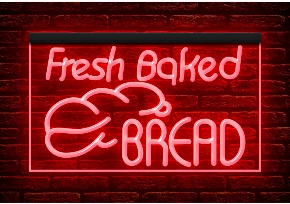 110137 Fresh Baked Bread Bakery Shop Cafe Display LED Night Light Neon Sign (12" X 8", 16 Colors By Remote)