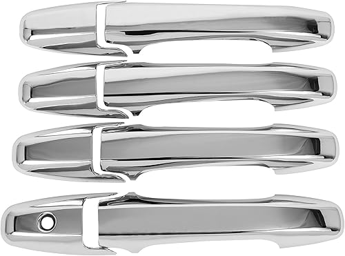 Miniatura 5 de SCITOO Paquete de 4 fundas para manijas de puerta delantera trasera izquierda y derecha del lado del pasajero, cubiertas cromadas para manijas