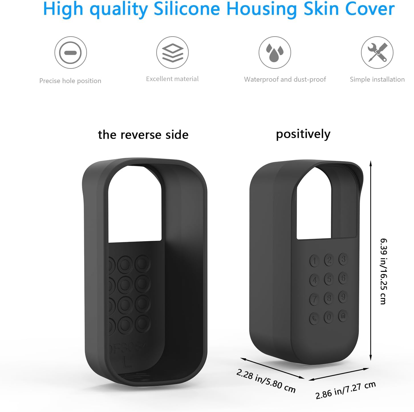 Silicone Cover for myQ Smart Garage Video Keypad (Black, Left)