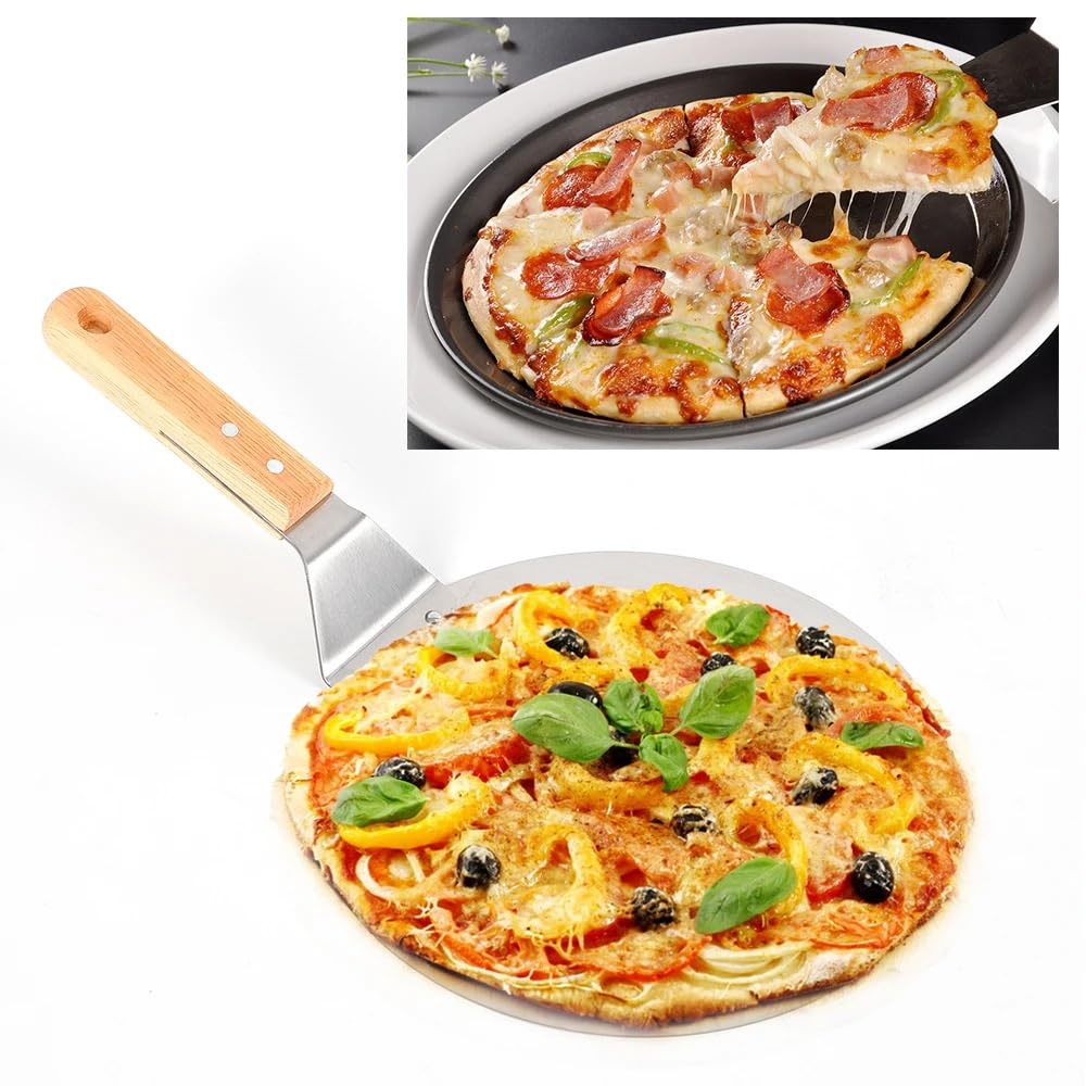 Pala Per Pizza Pala for pizza in acciaio inox con manico in legno for pizzaioli, cuochi e fornai domestici