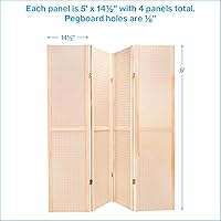 Vista 5 de SSWBasics Soporte de tablero perforado plegable de 5 pies y 4 paneles para manualidades - Exhibición versátil de tablero perforado y divisor