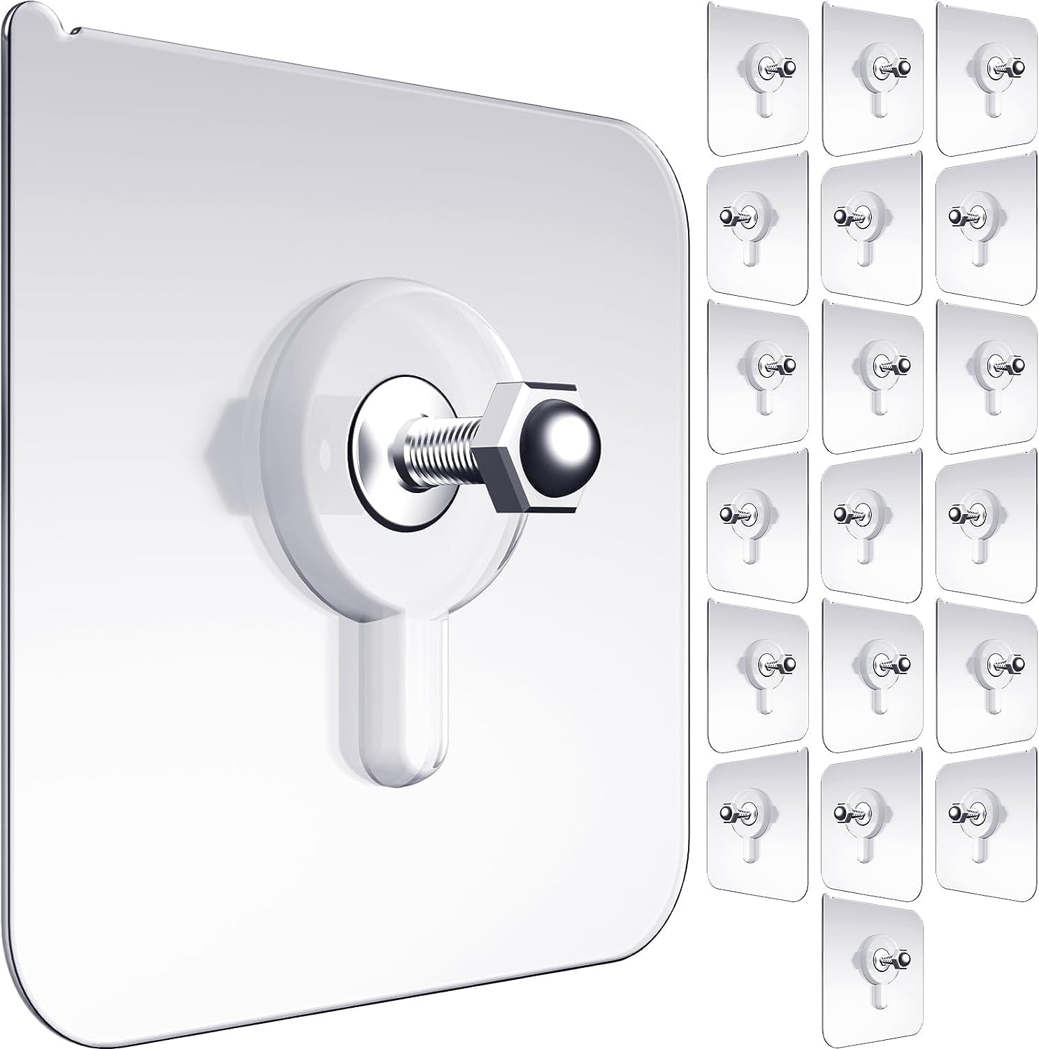 Hooks for Wall Without Drilling 10 Pack, self Adhesive Screw Hook, Wall Hooks for Hanging Strong, Sticky Hooks for Wall Hanger, Kitchen Accessories Items Hangers for Bathroom, Home