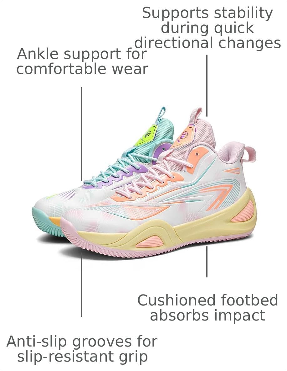 Girls Boys Basketball Shoes High Top Fashion Volleyball Kids Non Slip Comfortable Indoor Outdoor Sneakers