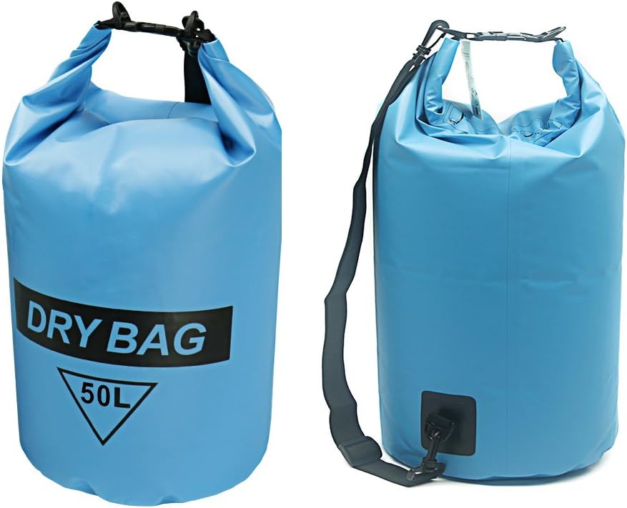 H2o Kayaks Blue Heavy Duty 50 L Dry Bag With Strap Size when Flat 72 Long x 51 cm Wide