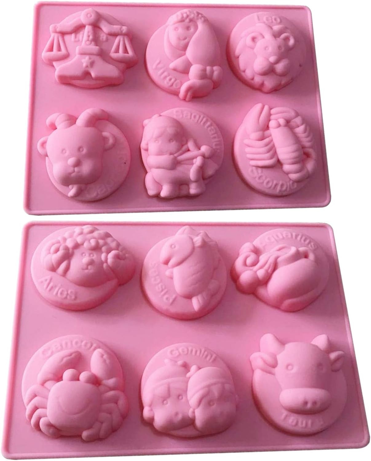 Silicone Molds, 12 Zodiac Shape Craft Art Silicone Soap