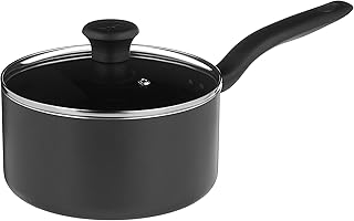 T-fal B16790 Initiatives Nonstick Inside and Out Sauce Pan with Glass Lid Cover Cookware, 3-Quart, Gray