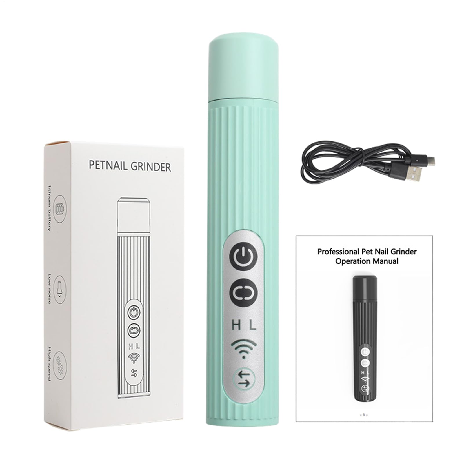 Electric Dog Nail Clippers | Rechargeable Portable Nail Sander with 3 Modes & LED | Small Care Tool for Pet Lovers and Family