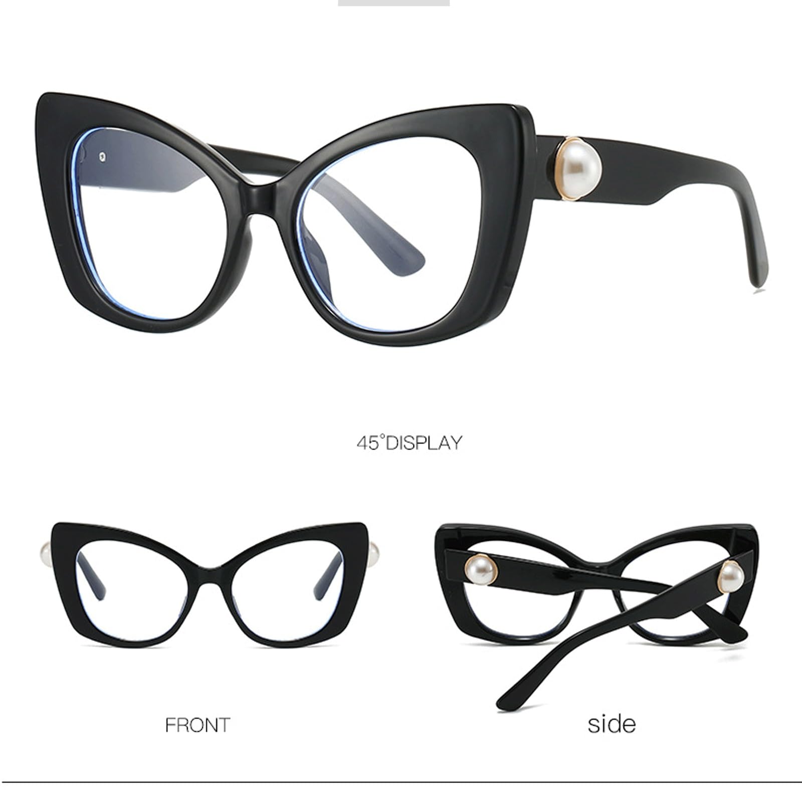 Occhiali da Vista da Donna Senza prescrizione, Occhiali da Vista alla Moda for Tutti i Giorni con Lenti | Montature for occhiali a montatura completa Occhiali finti leggeri for uomo e montature for occhiali da donna(GRAY BLUE)