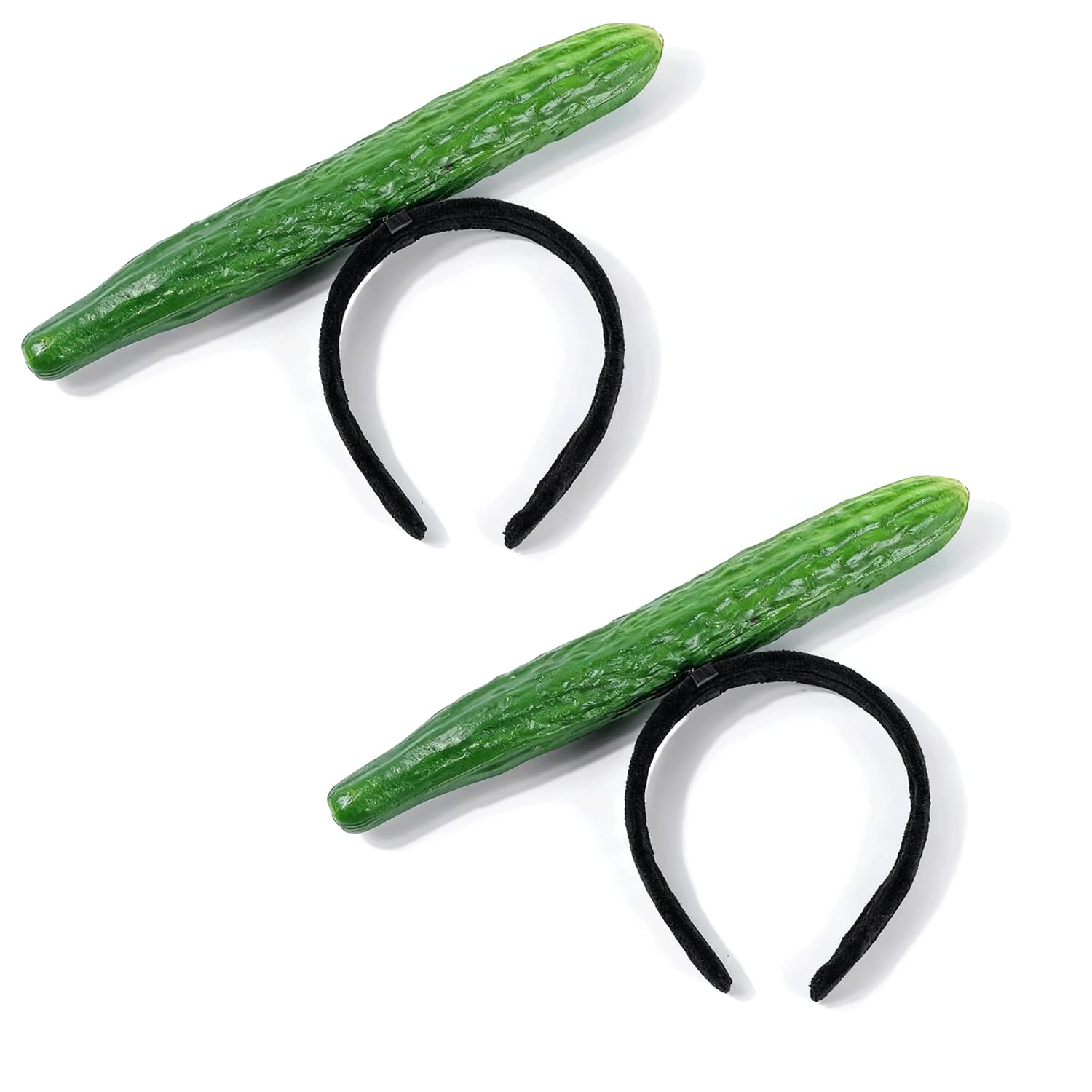 Lezevn 2 Pieces Cucumber Pickle Headbands Stuffed Vegetables Hairbands Comfortable Costume Headpiece Party Costume Accessory