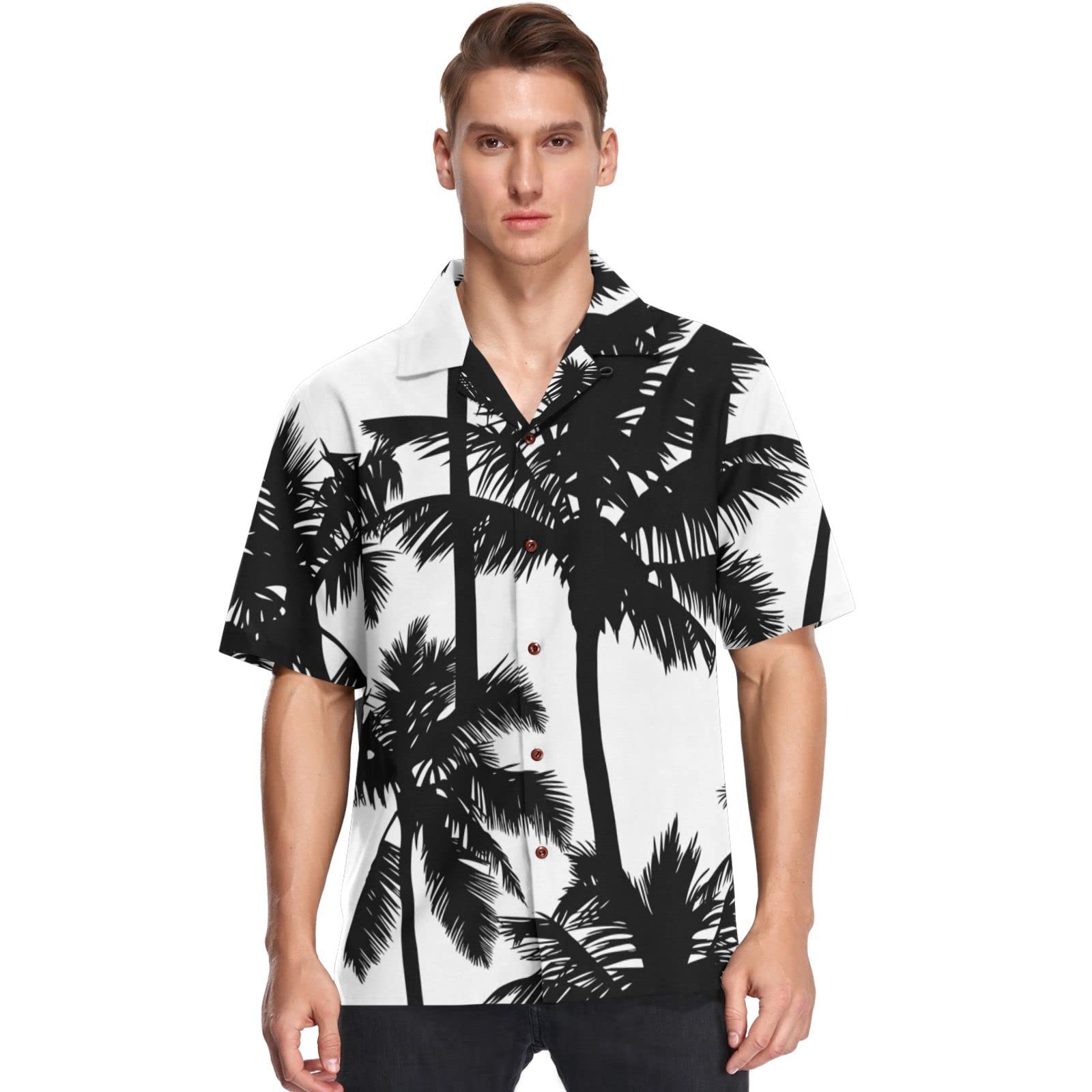 Visesunny Men's Hawaiian Shirt - Mystic Symbol Pentacle Print Short Sleeve Button Down Aloha Shirt - View #9