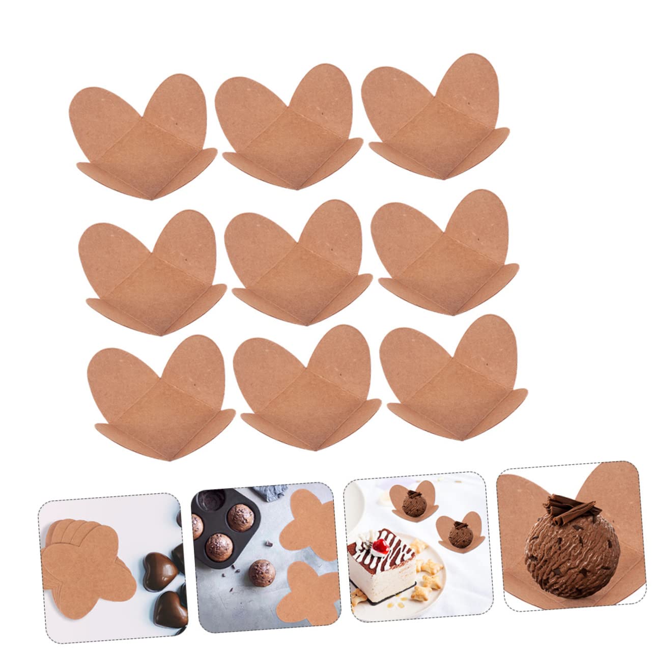 Mikinona 200piezas Bandejas De Cartón Kraft Para Chocolate De Soporte Para Trufas y Dulces Para Decoración De Fiestas y Para Embalaje De Chocolates y Eventos Especiales