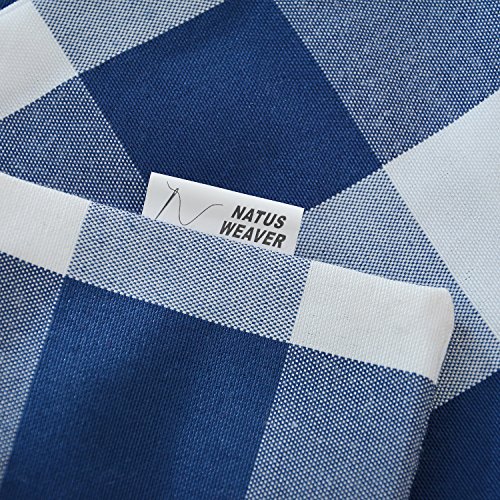 Natus Weaver Navy Blue & White 2 Piece Fabric In 1 Buffalo Check Table Runner For Family Dinners Or Gatherings, Indoor Or Outdoor Parties, Everyday Use (12" X 72 ", Seats 4-6 People) #TOP6