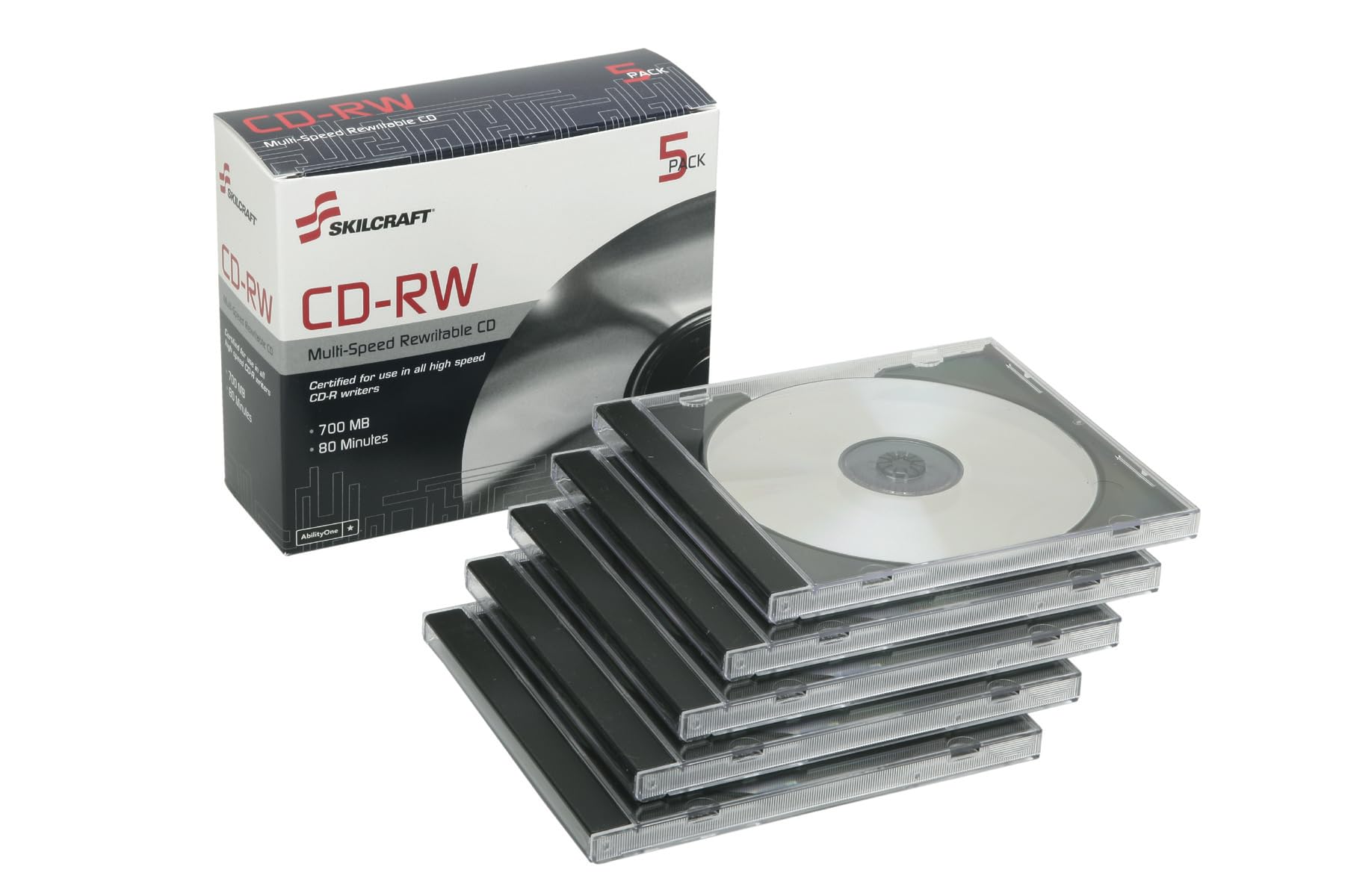 Amazon.com: Skilcraft CD-RW - 5 per Box (Black, 74 min, 7E+2 MB