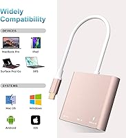 Vista 3 de Battony Adaptador USB C a HDTV, convertidor AV multipuerto tipo C con salida HDTV 4K, USD 3.0 y carga rápida USB-C de 100 W, compatible