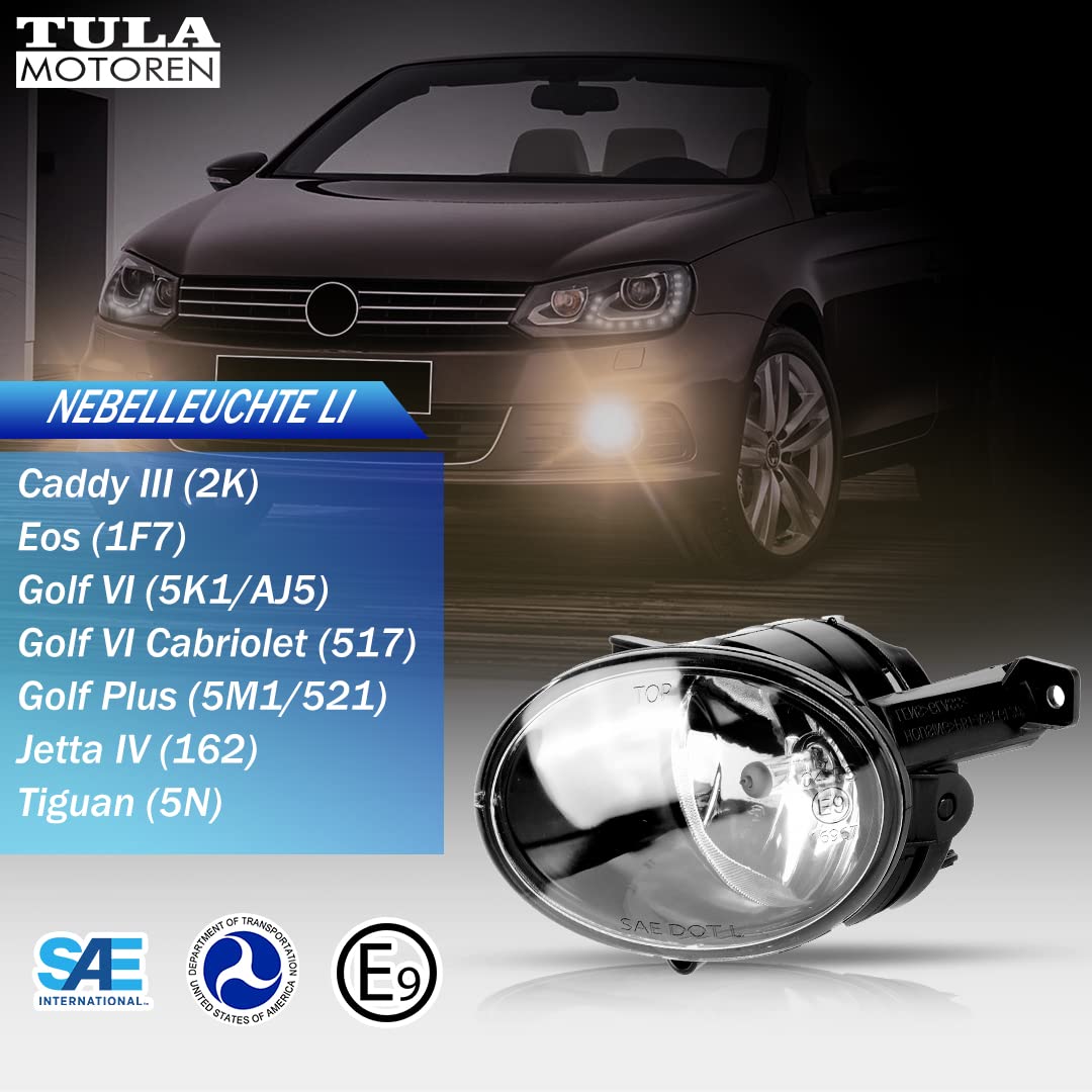 Singolo sinistra Fari Fendinebbia per vw Golf VI 5K1/AJ5 08-14 Golf VI Cabriolet 11-16 Jetta09-14 Touran10-15 Caddy10-15 Up16-UP Tiguan 11- Eos10-15 Seat Alhambra