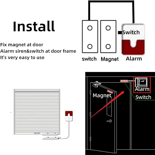 Miniatura 4 de Alarma de puerta con tope de salida con alarma Sonido Max. Ajuste de 110dB Ayuda a prevenir salidas no autorizadas o entradas a través de puertas de