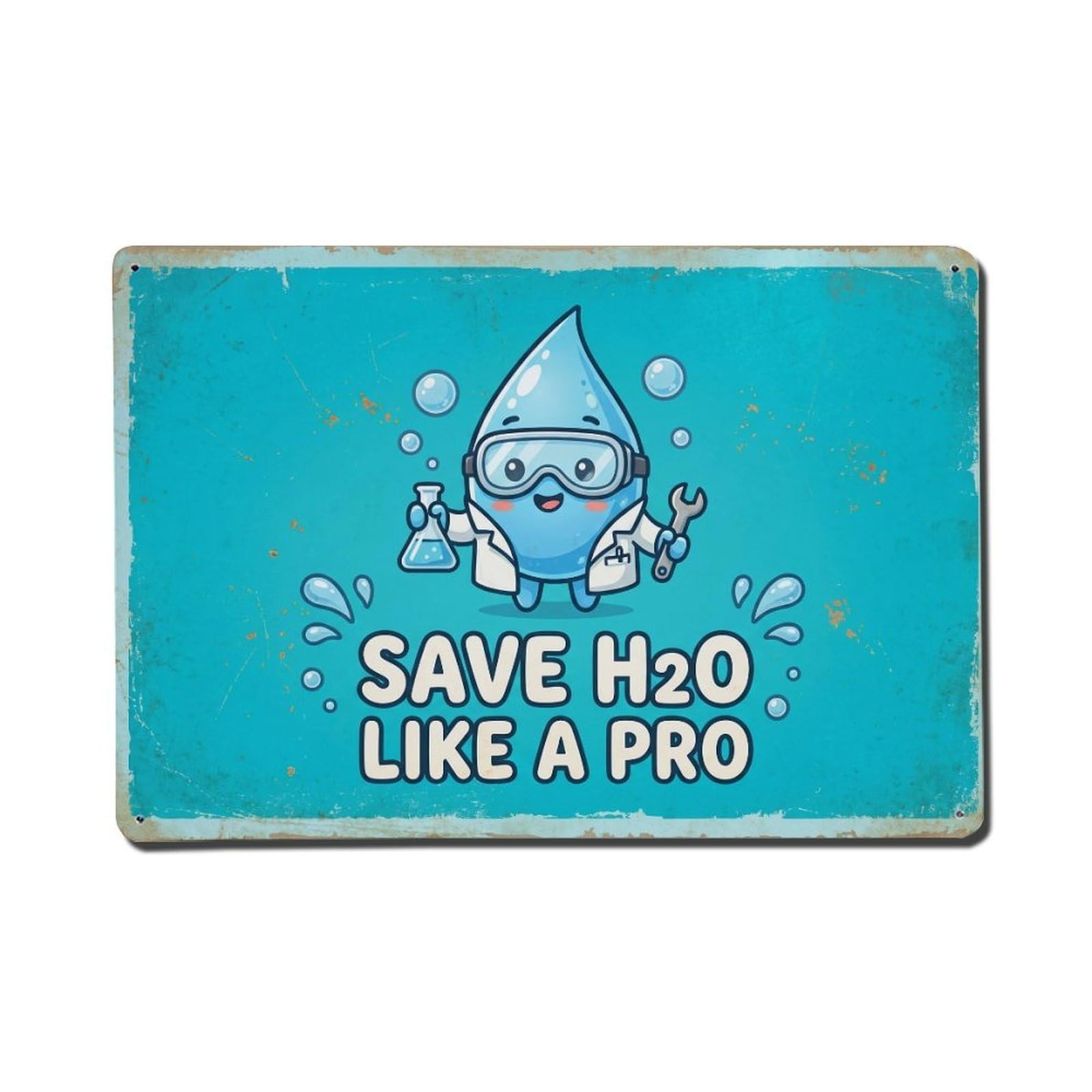 Olhnbad Style Save H2o Like A Pro Water Conservation Quote Metal Tin Sign
