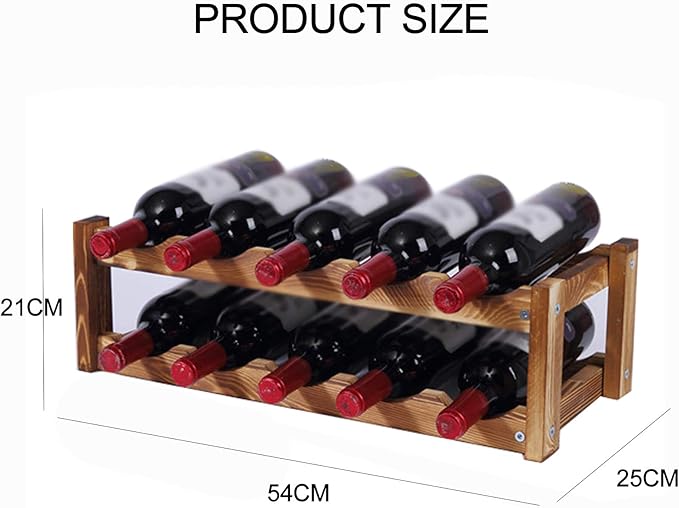 Estante para Botellas de Vino de Madera de Pino para Encimera miniatura 3