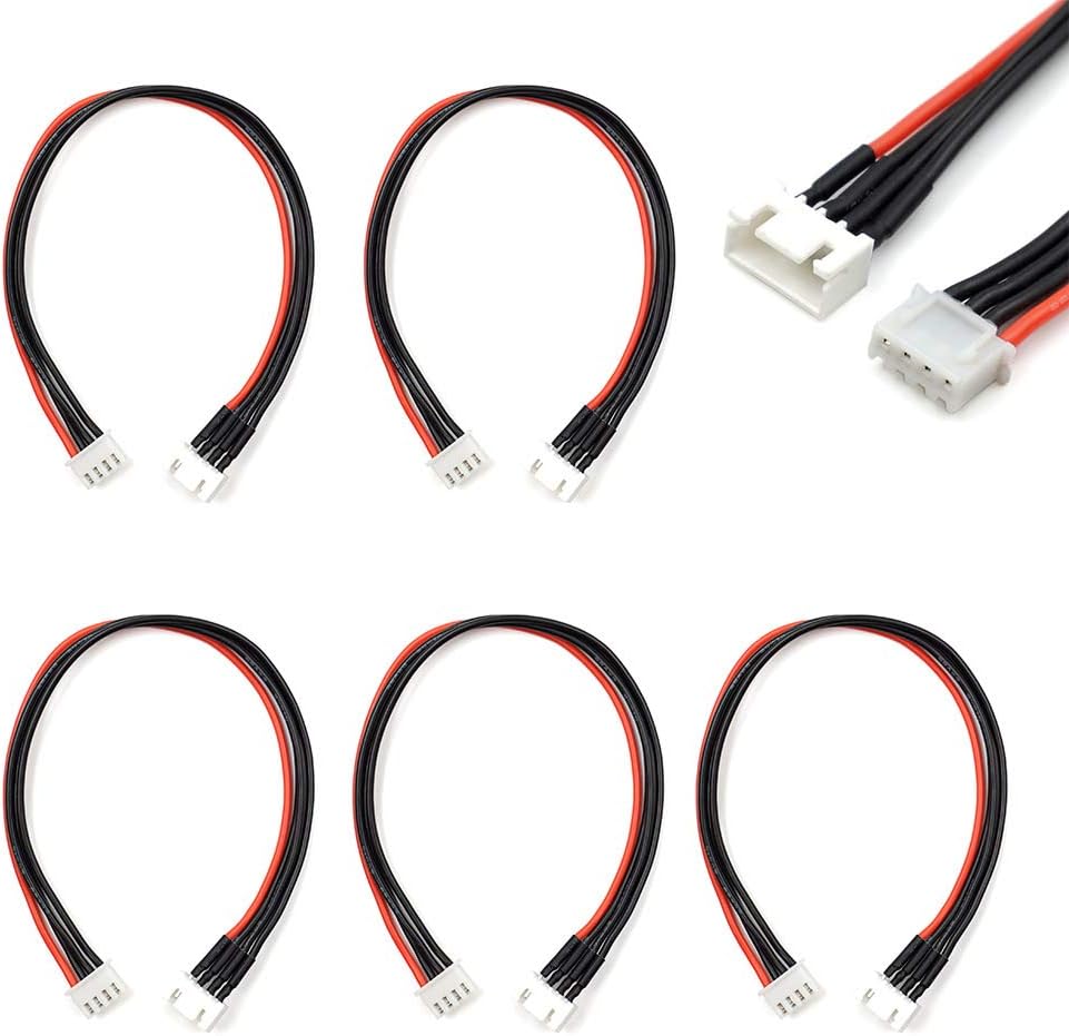 JST-XH 3S Balance Plug Extension Lead Wire 200mm 5 PCS for LiPo Battery Balance Charging 22AWG Silicone