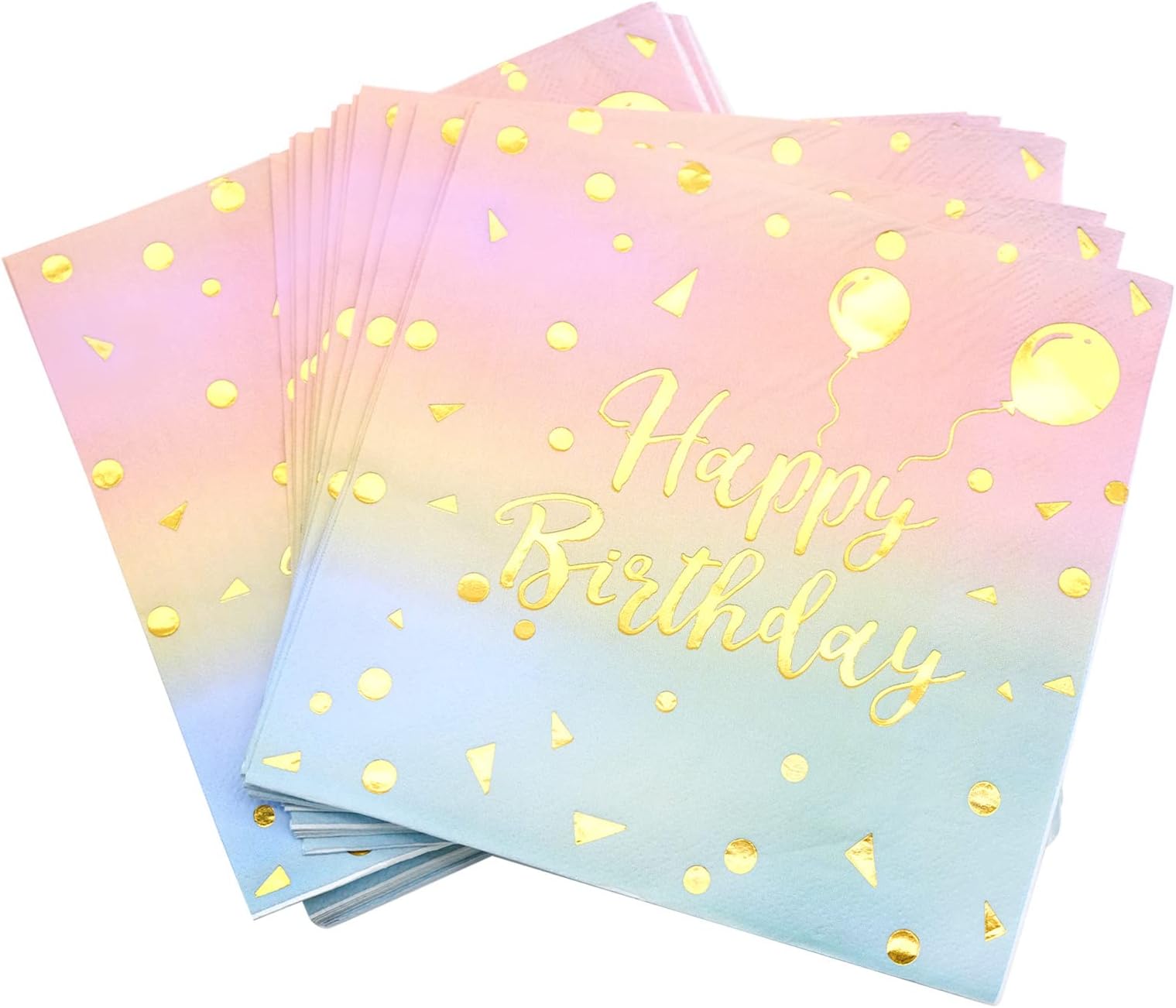 INHEMING 40 Pcs Happy Birthday Napkins for Women, Paper Napkin ...