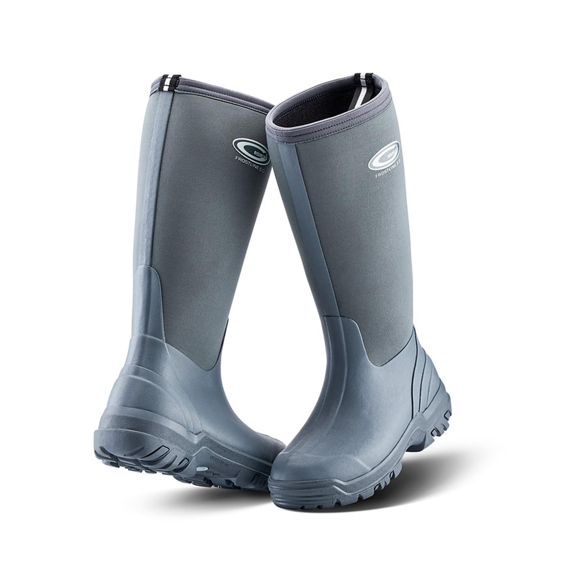 Grubs Frostline neoprenowe klasyczne kozaki, 5 mm, izolowane buty do łydek, wodoodporne, długie kalosze, wygodne buty z uchwytem TRAX, buty outdoorowe na zimną pogodę od -20°C do +20°C, szary, 39 EU