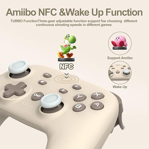 Vista 3 de PXN P50 Wireless Switch Pro Controller, USB Rechargeable Dual Shock Gamepad Joystick Support NFC, Turbo, Gyro Axis Wake-Up Dual Connection for