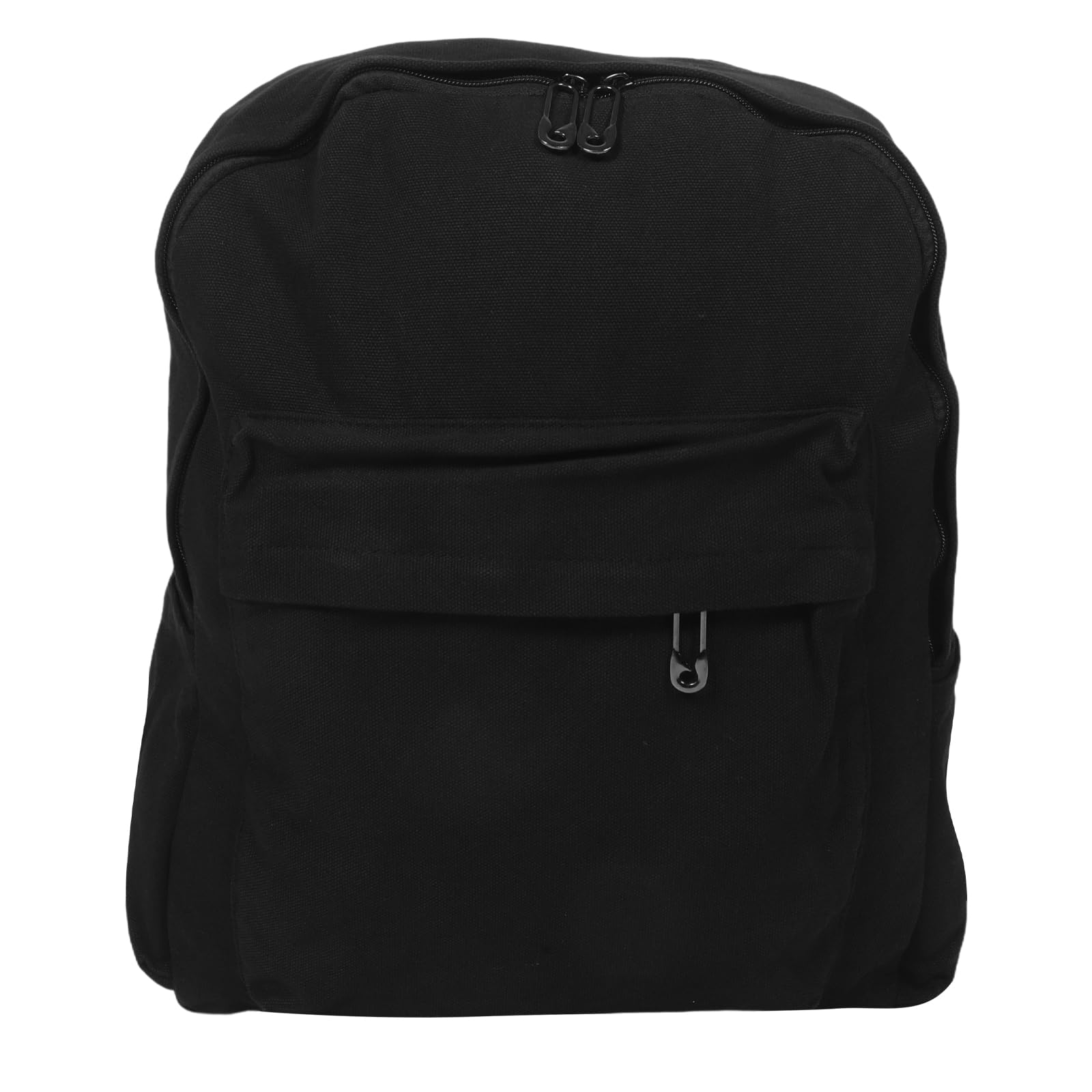 Zaino Retrò in Canvas Nero Grande Capacità per Scuola e Università | Multi Tasche, Resistente All'usura, Back To School Party, Student Backpack