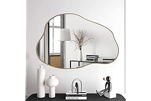 Asymmetrical Gold Wavy Abstract Mirror