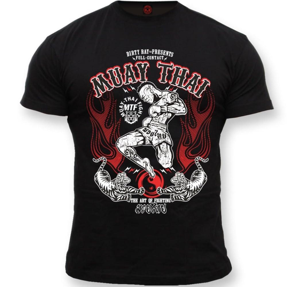 Dirty Ray Men's Black Martial Arts Mma Muay Thai Short Sleeve T-Shirt K9c (Xl)