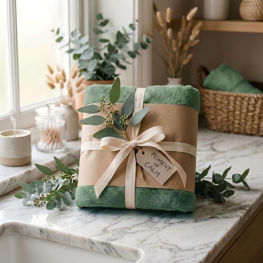 Vie Triomphe Oversized Bath Sheet 35x71 Inch, 100% Long-Staple Cotton Zero Twist Towel, Matcha Green Luxury Spa Bathroom Towel, Super Absorbent Quick Dry, Hotel Quality Plush Extra Large Bath Towel