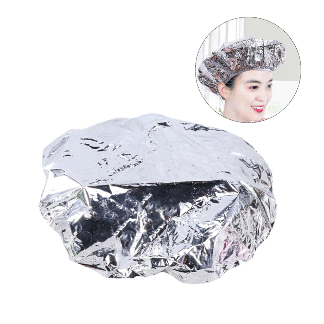 NOLITOY 30pcs Elastic Hairdressing Cap Aluminum Foil Heat Insulation Styling Cap for Long Hair Conditioning for Home Salon