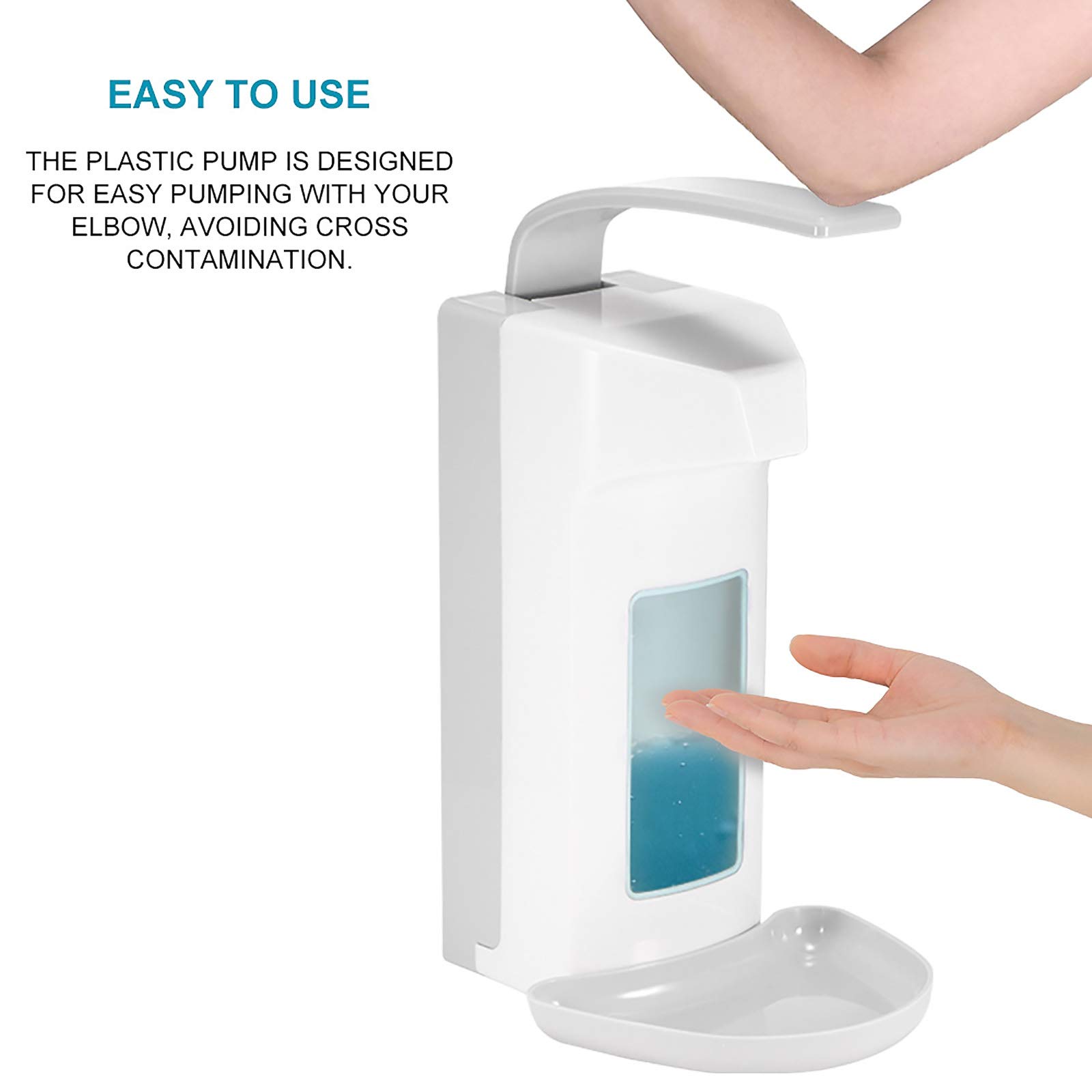 Dispenser di Sapone Manuale da 1000 Ml, Dosatore di Disinfettante per Montaggio a Parete Pompa Dosatrice in Plastica per Hotel a Domicilio