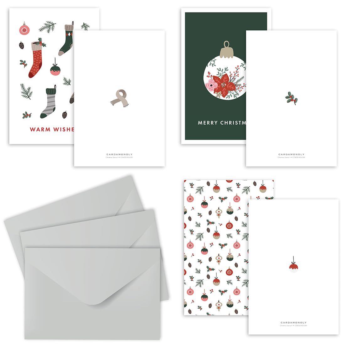 36-Piece Christmas Greeting Card Assortment With Envelopes – Happy Holiday Set