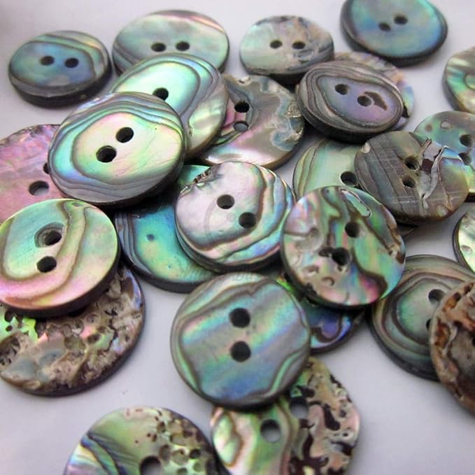 Amazon.com: Sewing Button 50pcs 15mm / 12.5mm 2 Holes Natural Dark ...